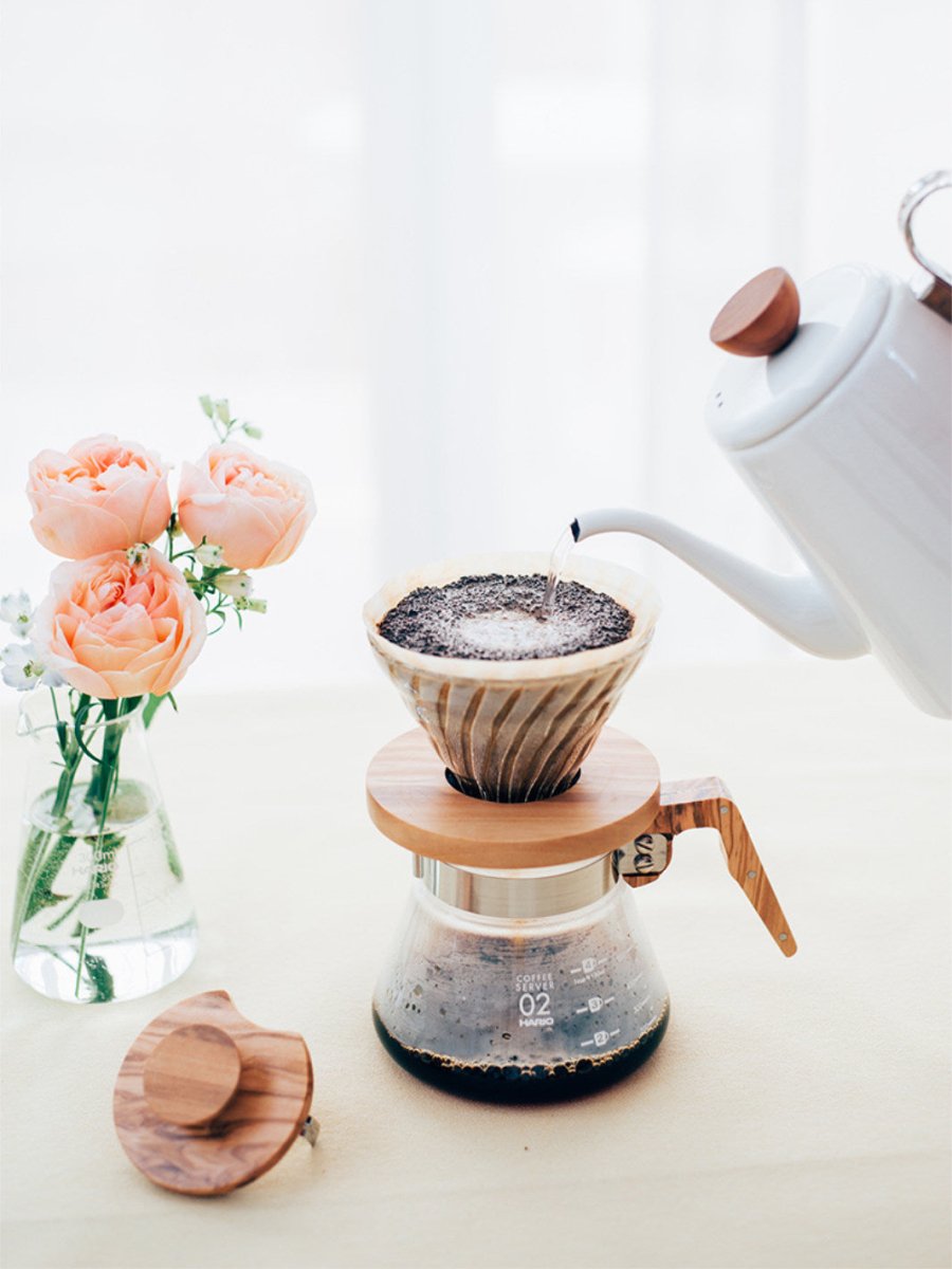 HARIO V60 - 02 Coffee Server (600ml/20oz) (Olive Wood) - Uai Coffee