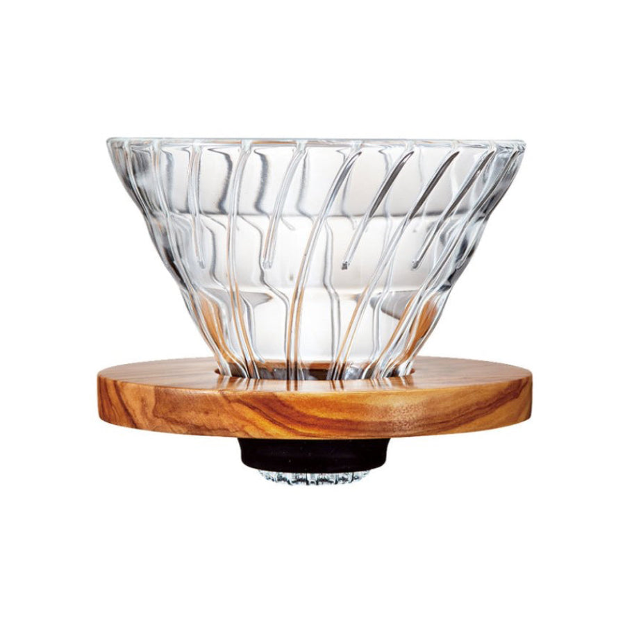 HARIO V60 - 02 Glass Dripper Olive Wood - Uai Coffee