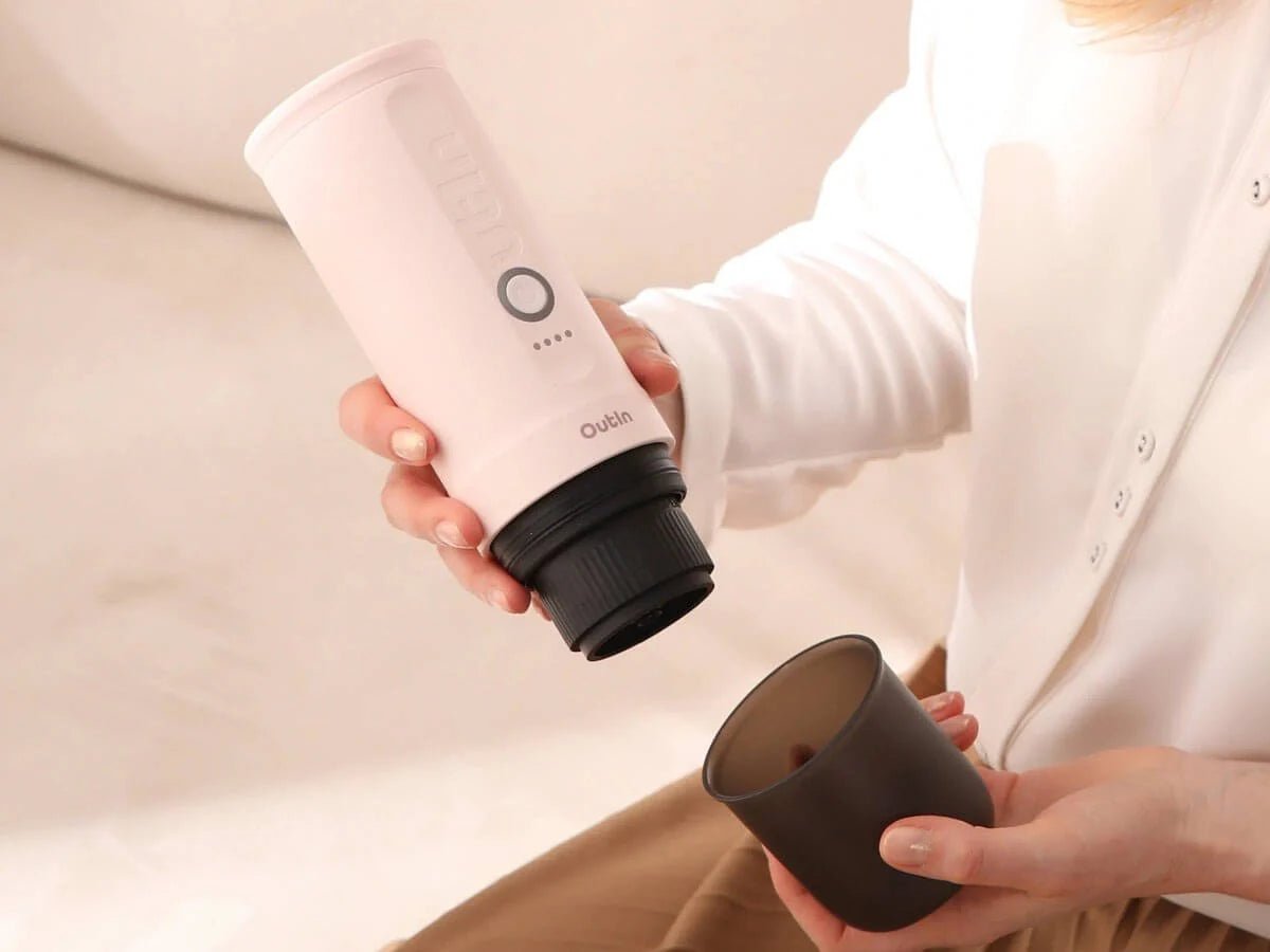 OUTIN Nano Portable Electric Espresso Machine - Rose Quartz (Lithium) - Uai Coffee